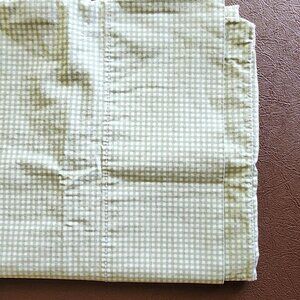 Pair of Ralph Lauren King Pillowcases - Sage Gingham - Vintage 100% Cotton